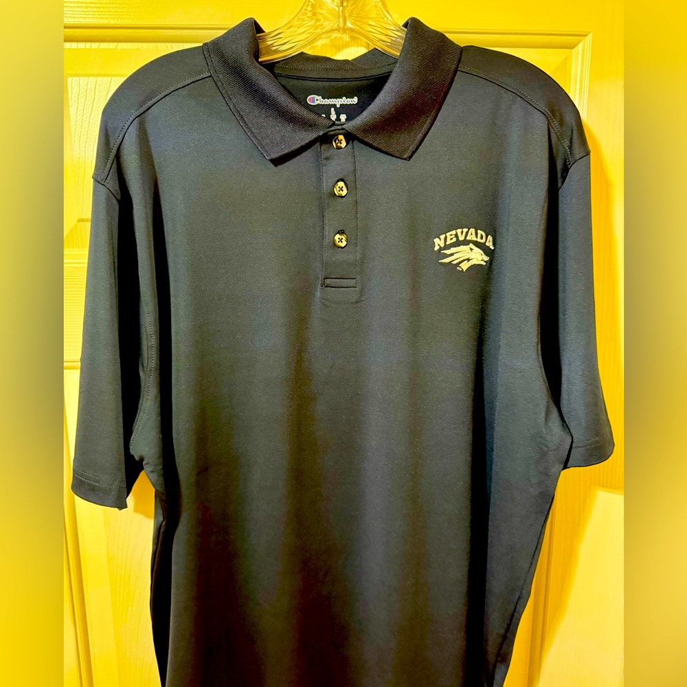 Mens New Nevada Reno Wolf Pack Polo Golf Shirt L Large Navy Champion